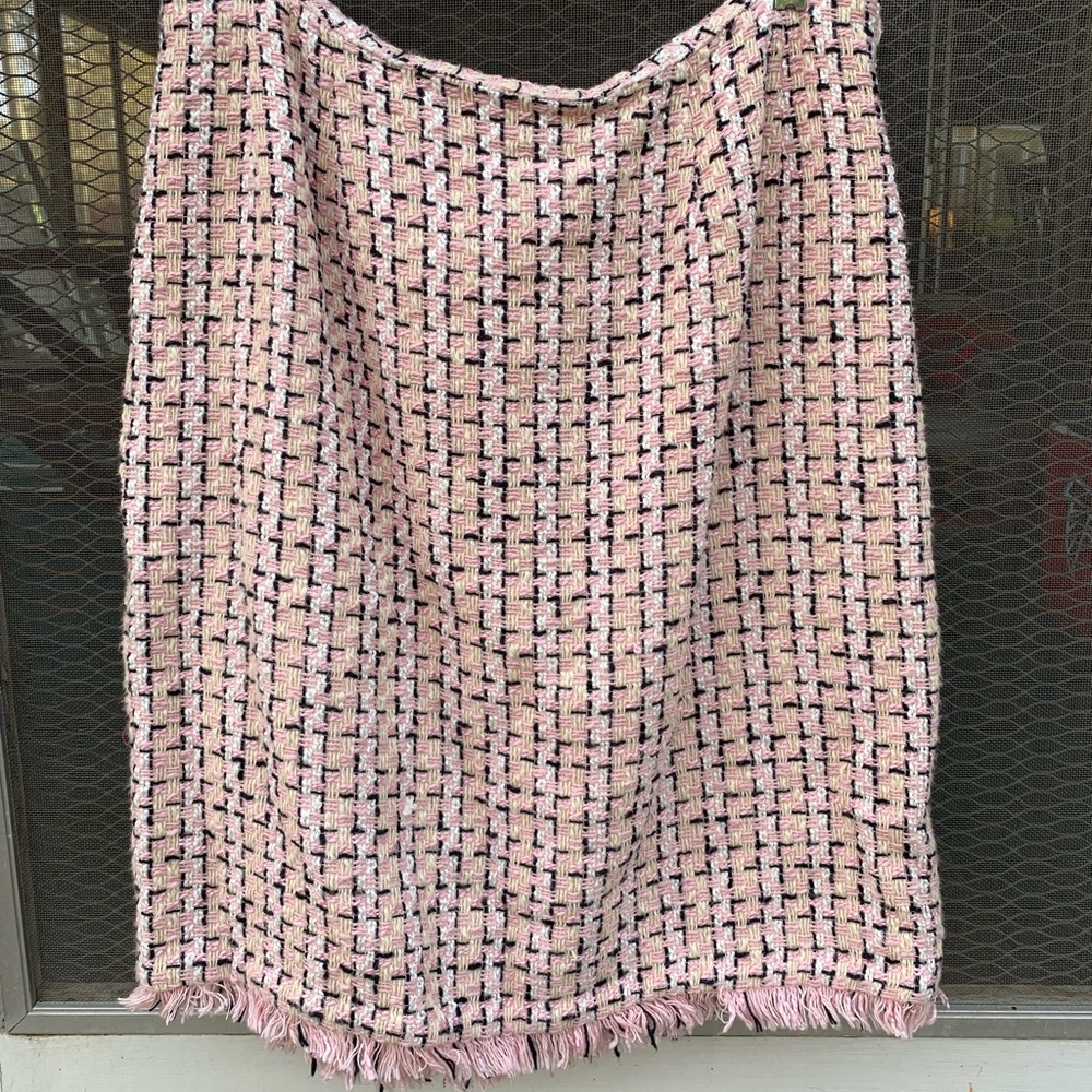INC International Concepts Pink and Black Tweed Pencil Skirt